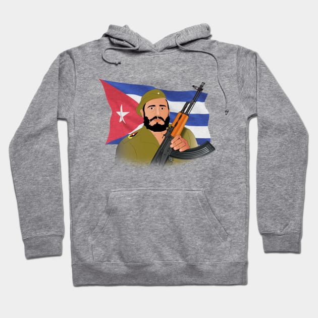 Fidel Castro & flag Hoodie by Elcaiman7